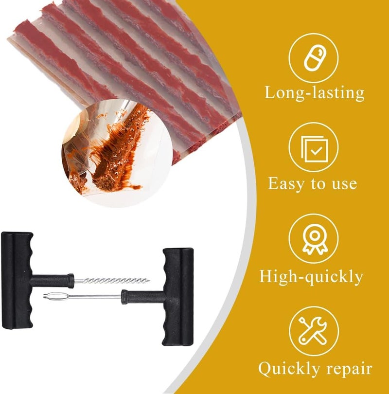 TONZACK Tire Repair Kits, Car Tire Repair Kits, Tire Repair Strips, for Tubeless Tires, for Motorcycles, Trucks, Cars, Tractors, ATVs, Jeeps, ETC - Image 4